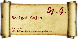 Szolgai Gejza névjegykártya